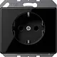 JUNG SL 520 NKI SW wandcontactdoos randaarde Safety+ SL500 zwart glans OP=OP