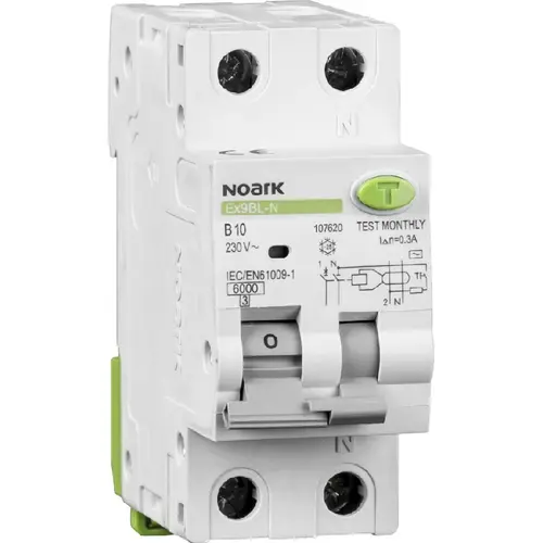 Noark RCBO EX9BL-N 1P+N B1 aardlekautomaat 1P+N 16A 30mA B-karakteristiek 6kA