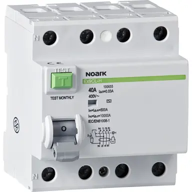 Noark EX9CL-100 4P 80A A 3 aardlekschakelaar 80A 4-polig 300mA Klasse-A