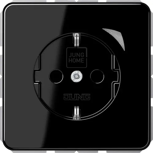 JUNG BT CD 1521 SE SW HOME wandcontactdoos randaarde Energy CD500 zwart glans