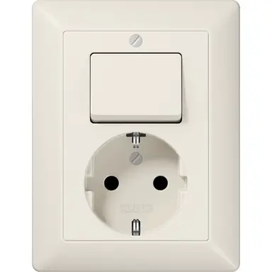 JUNG AS 5576 EU combinatie schakelaar/wandcontactdoos randaarde AS500 creme