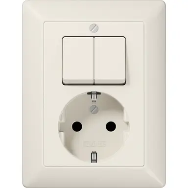 JUNG AS 5575 EU combinatie serieschakelaar/wandcontactdoos randaarde AS500 creme