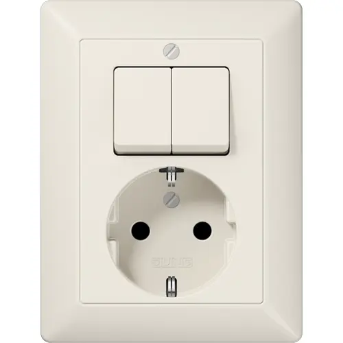 JUNG AS 5575 EU combinatie serieschakelaar/wandcontactdoos randaarde AS500 creme