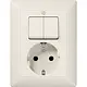 JUNG AS 5575 EU combinatie serieschakelaar/wandcontactdoos randaarde AS500 creme
