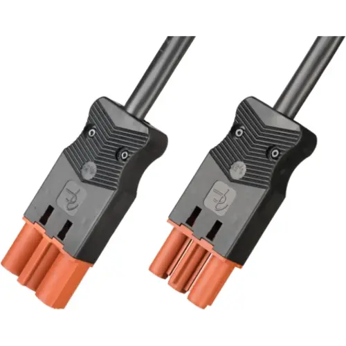 Adels AC166 VLCG/315 500 koppelsnoer halogeenvrij male / female 3-polig 1,5mm² 16A 5M bruin