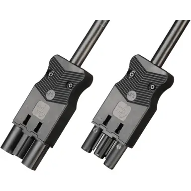 Adels AC166 VLCG/325 500 koppelsnoer halogeenvrij male / female 3-polig 2,5mm² 20A 5M zwart