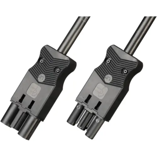Adels AC166 VLCG/325 800 koppelsnoer halogeenvrij male / female 3-polig 2,5mm² 20A 8M zwart