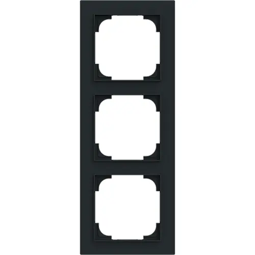 Busch-Jaeger 1723-45M afdekraam 3-voudig Art Linear zwart mat
