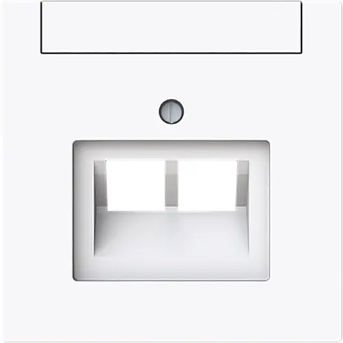 Busch-Jaeger 1803-02-44G centraalplaat RJ45 wandcontactdoos 2-voudig Art Linear studiowit glans