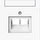 Busch-Jaeger 1803-02-44G centraalplaat RJ45 wandcontactdoos 2-voudig Art Linear studiowit glans