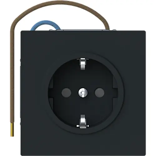 Busch-Jaeger 20 EUCBLI-45M wandcontactdoos randaarde Safety+ met oriëntatieverlichting Art Linear zwart mat