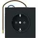 Busch-Jaeger 20 EUCBLI-45M wandcontactdoos randaarde Safety+ met oriëntatieverlichting Art Linear zwart mat