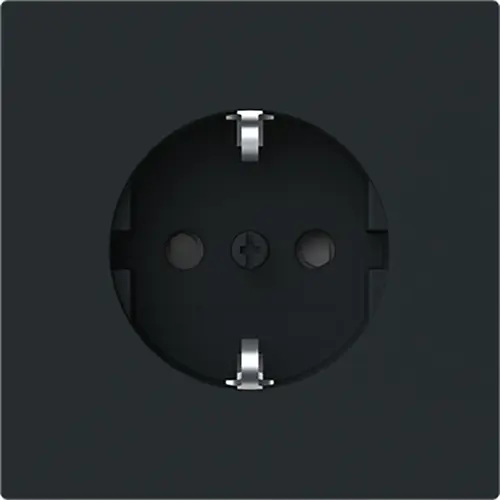 Busch-Jaeger 20 EUCB-F-45M wandcontactdoos randaarde Safety+ vlakke front Art Linear zwart mat