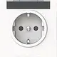 Busch-Jaeger 20 EUCNB-44M wandcontactdoos randaarde Safety+ met tekstkader Art Linear studiowit mat