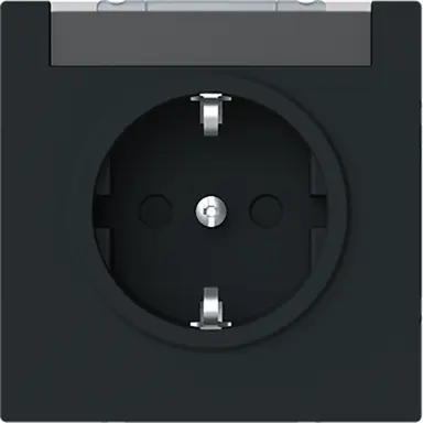 Busch-Jaeger 20 EUCNB-45M wandcontactdoos randaarde Safety+ met tekstkader Art Linear zwart mat