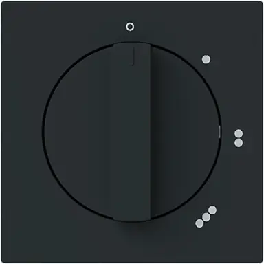 Busch-Jaeger 2542 DR/01-45M draaiknop driestandenschakelaar met nulstand Art Linear zwart mat