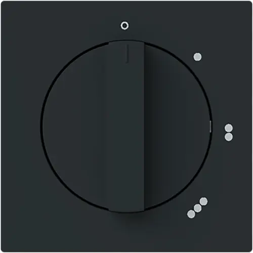 Busch-Jaeger 2542 DR/01-45M draaiknop driestandenschakelaar met nulstand Art Linear zwart mat