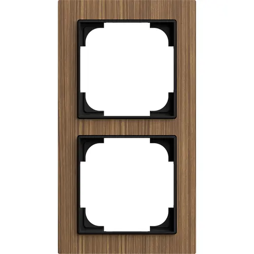 Busch-Jaeger 1722-4086 afdekraam 2-voudig Art Linear hout walnoot
