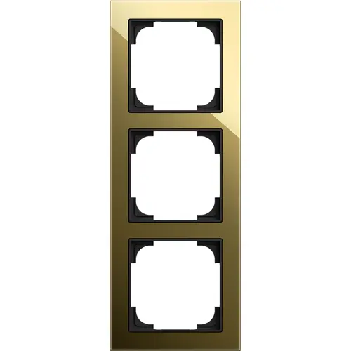 Busch-Jaeger 1723-4013 afdekraam 3-voudig Art Linear glas zwart/goud