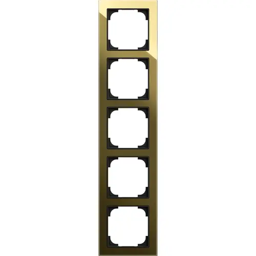 Busch-Jaeger 1725-4013 afdekraam 5-voudig Art Linear glas zwart/goud