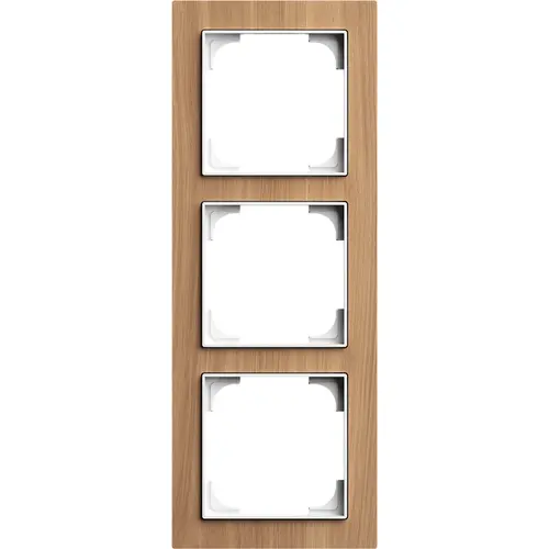 Busch-Jaeger 1723-4083 afdekraam 3-voudig Art Linear hout eiken