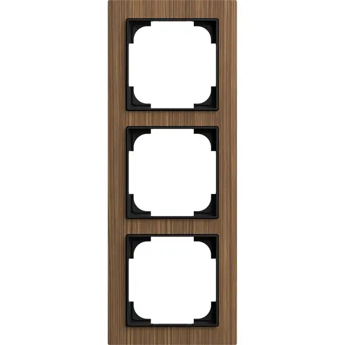 Busch-Jaeger 1723-4086 afdekraam 3-voudig Art Linear hout walnoot