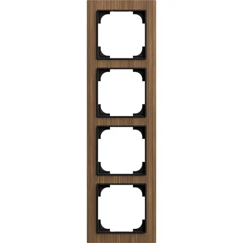 Busch-Jaeger 1724-4086 afdekraam 4-voudig Art Linear hout walnoot