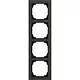 Busch-Jaeger 1724-4045 afdekraam 4-voudig Art Linear papier zwart
