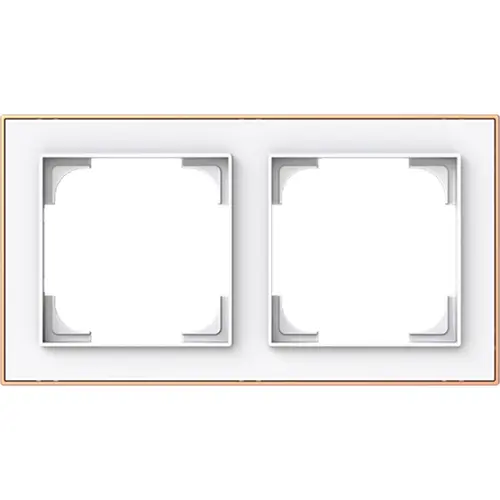 Busch-Jaeger 1722-441M afdekraam 2-voudig Art Linear studiowit mat sierring roségoud