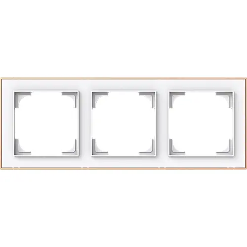 Busch-Jaeger 1723-441M afdekraam 3-voudig Art Linear studiowit mat sierring roségoud