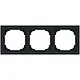 Busch-Jaeger 1723-456M afdekraam 3-voudig Art Linear zwart mat sierring chroom