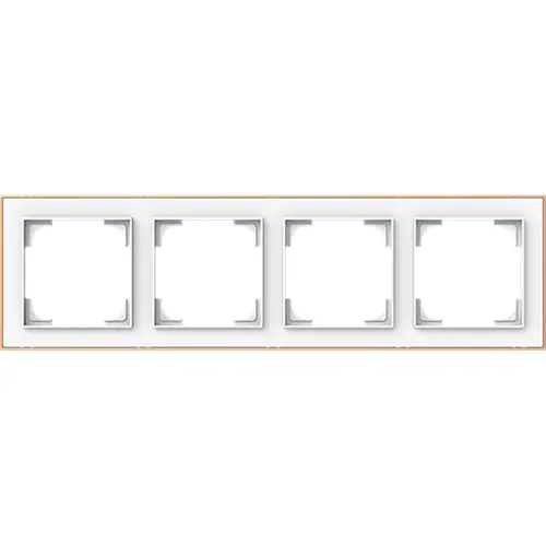 Busch-Jaeger 1724-441M afdekraam 4-voudig Art Linear studiowit mat sierring roségoud