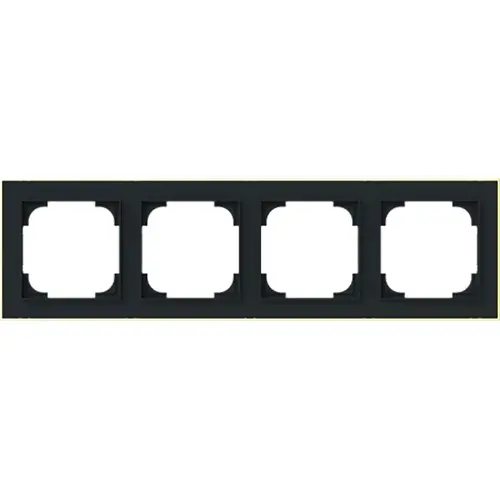 Busch-Jaeger 1724-453M afdekraam 4-voudig Art Linear zwart mat sierring goudkleurig