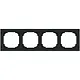 Busch-Jaeger 1724-453M afdekraam 4-voudig Art Linear zwart mat sierring goudkleurig