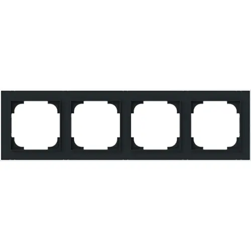 Busch-Jaeger 1724-456M afdekraam 4-voudig Art Linear zwart mat sierring chroom