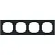 Busch-Jaeger 1724-456M afdekraam 4-voudig Art Linear zwart mat sierring chroom