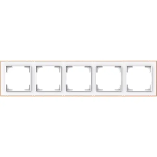 Busch-Jaeger 1725-441M afdekraam 5-voudig Art Linear studiowit mat sierring roségoud