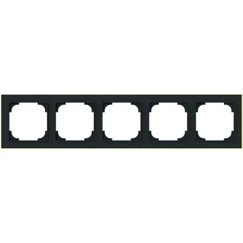 Busch-Jaeger 1725-453M afdekraam 5-voudig Art Linear zwart mat sierring goudkleurig