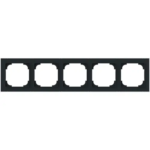 Busch-Jaeger 1725-456M afdekraam 5-voudig Art Linear zwart mat sierring chroom