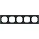 Busch-Jaeger 1725-456M afdekraam 5-voudig Art Linear zwart mat sierring chroom