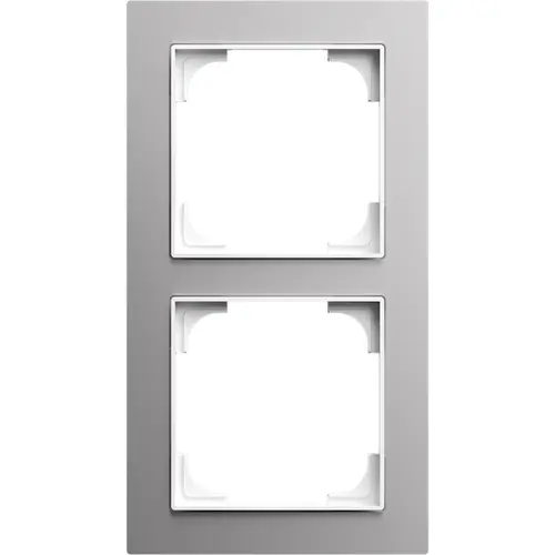 Busch-Jaeger 1722-4073 afdekraam 2-voudig Art Linear aluzilver