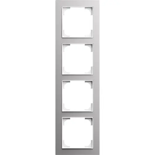 Busch-Jaeger 1724-4073 afdekraam 4-voudig Art Linear aluzilver