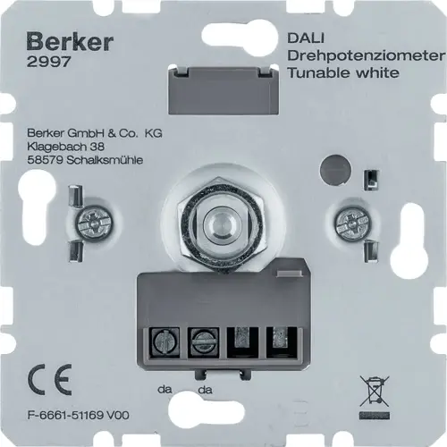 Hager Berker WDN4031 draai-potentiometer DALI Tunable White