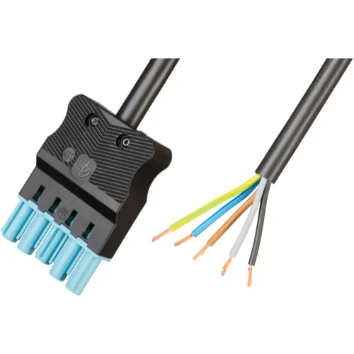 Adels AC166 ALCGB/515 300 aansluitkabel halogeenvrij female 5-polig 1,5mm² 16A 3m blauw