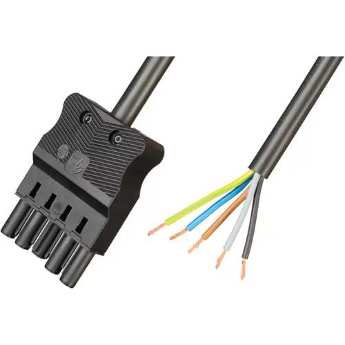 Adels AC166 ALCGB/525 300 aansluitkabel halogeenvrij female 5-polig 2,5mm² 20A 3m zwart
