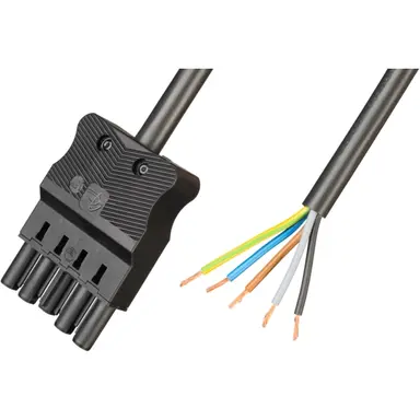 Adels AC166 ALCGB/525 400 aansluitkabel halogeenvrij female 5-polig 2,5mm² 20A 4m zwart