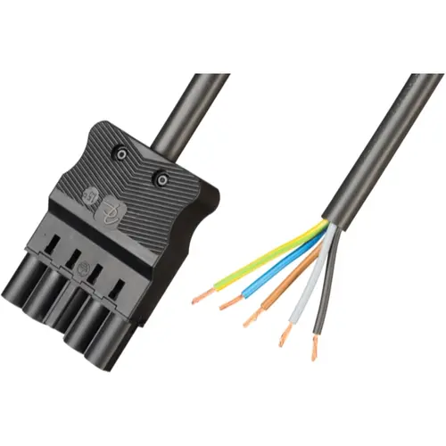 Adels AC166 ALCGS/525 500 aansluitkabel halogeenvrij male 5-polig 2,5mm² 20A 5m zwart