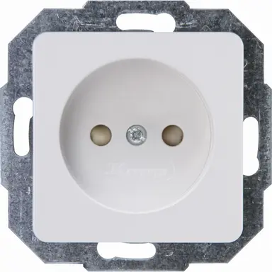 Kopp 926613005 wandcontactdoos zonder randaarde kindveilig HK02 Milano arctic wit glans
