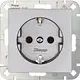 Kopp 949347009 wandcontactdoos randaarde HK07 Athenis staal grijs