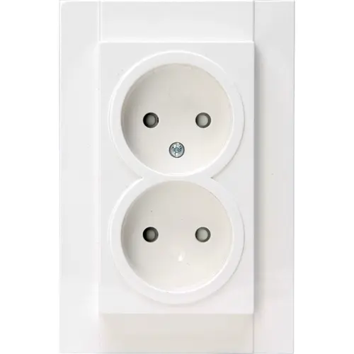 Kopp 950029005 wandcontactdoos 2-voudig zonder randaarde Safety+ voor enkele inbouwdoos HK07 Athenis helder wit glans